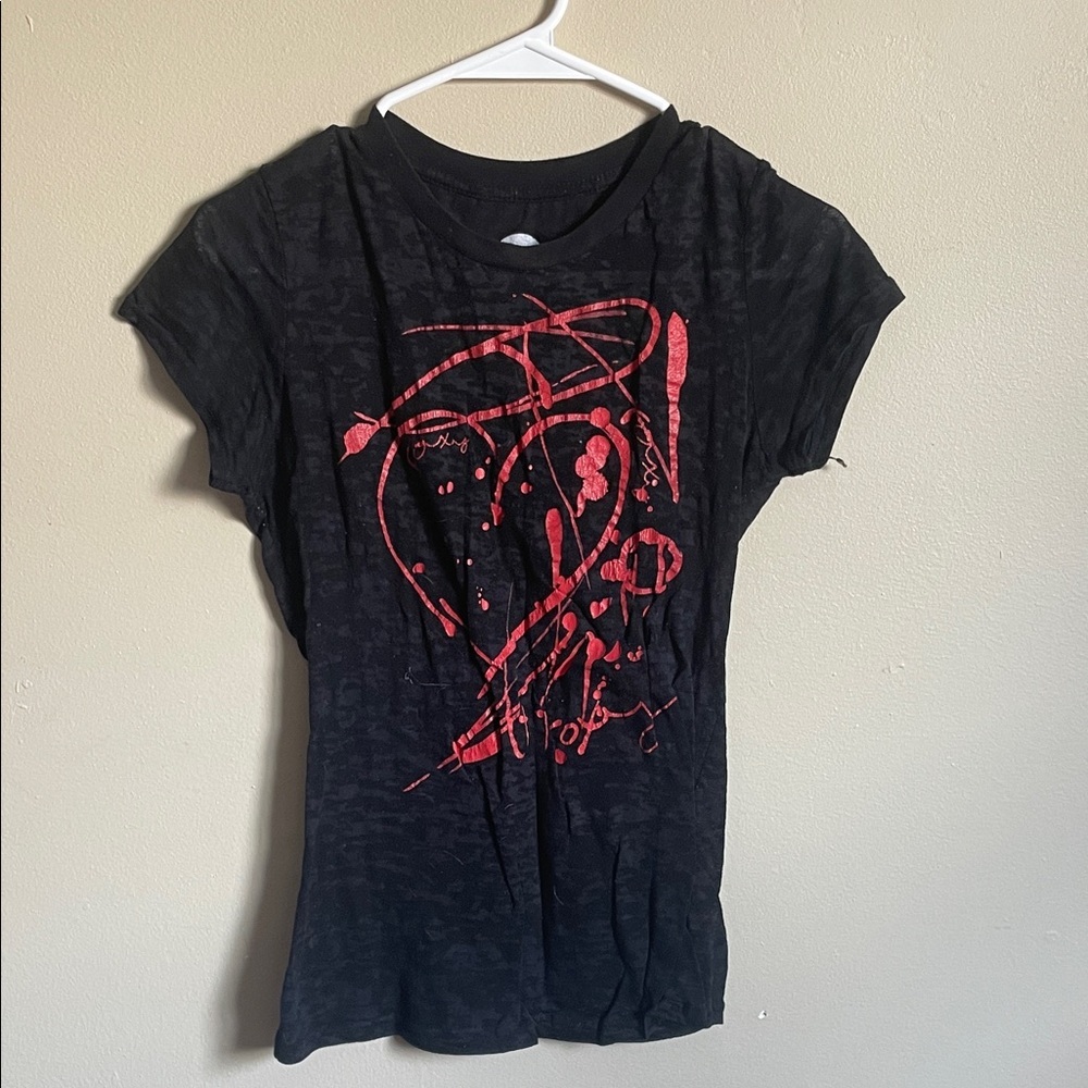 Roxy Black Tee with Red Graphic Design (Bin M)​
